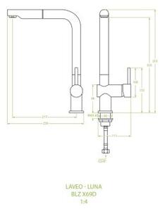 Laveo Luna, kuchyňská baterie stojící h-353, bílá, LAV-BLZ_669D