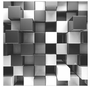 Gario Obraz na plátně Černo-bílé 3D kostky Velikost: 120 x 80 cm