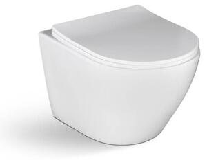 Laveo Desna, závěsná WC mísa Rimless 485x370x320 mm + toaletní sedátko, bílá lesklá, LAV-VMD_600S