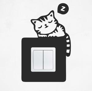 Samolepka na vypínač - Spící kočka