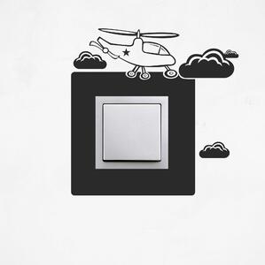 Samolepka na vypínač - Vrtulník