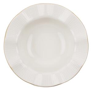 Jídelní sada 24 ks bílá/zlatá/porcelán