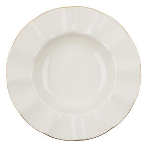 Jídelní sada 24 ks bílá/zlatá/porcelán