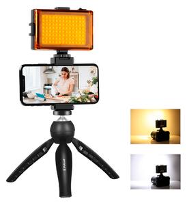 Stativ Puluz držák na stativ + LED lampa + svorka na telefon