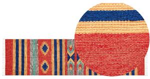 Vlněný kelimový koberec 80 x 300 cm vícebarevný HATIS