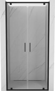 Mexen Exo, dvojité křídlové sprchové dveře 70x200 cm, 6mm čiré sklo, černý profil, 8182-070-000-70-00