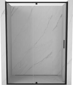 Mexen Exo, 1-křídlé dveře do otvoru 130x200 cm, 6mm čiré sklo, černý profil, 819-130-000-70-00