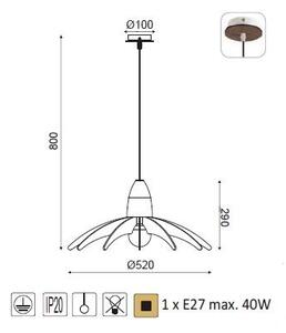 ACA DECOR Závěsné svítidlo ALPS, průměr 52 cm