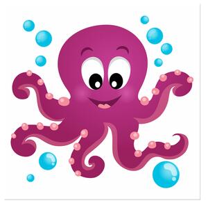 Obraz na plátně Růžová chobotnice Rozměry: 30 x 30 cm