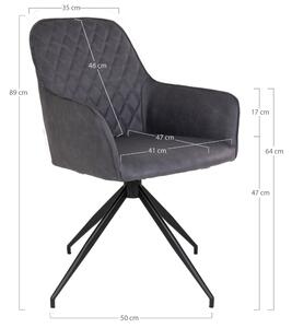 Jídelní židle HORBU tmavě šedá/černá