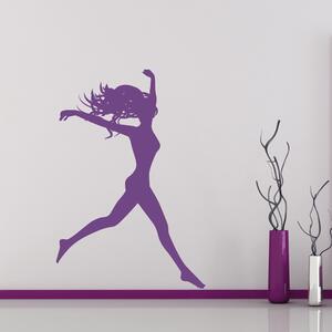 Samolepka na zeď - Dívka ve skoku (65x95 cm)