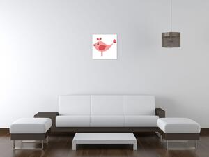 Obraz na plátně Veselý růžový tečkovaná ptáček Rozměry: 30 x 30 cm