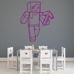 Živá Zeď Samolepka Minecraft s kuší Barva: černá