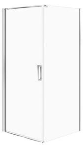 Cersanit Moduo, 1-křídlový sprchový kout 80(dveře) x 80(stěna) x 195cm, 6mm čiré sklo, chromový profil, S601-479