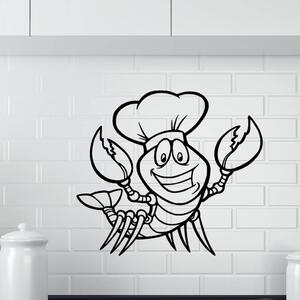 Živá Zeď Samolepka Krab kuchařem Barva: černá
