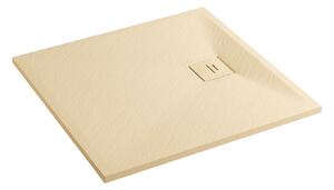 Erga Hyper, SMC sprchová vanička 80x70x2, 6 cm + sifon, béžová matná, ERG-V06-SMC-7080S-BG