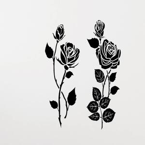 Živá Zeď Samolepka Dvě růže Barva: černá