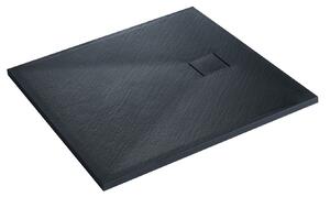 Erga Hyper, SMC sprchová vanička 100x70x2, 6 cm + sifon, černá matná, ERG-V06-SMC-7010S-BK