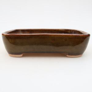 E-bonsai Keramická bonsai miska 12,5 x 9 x 3,5 cm hnědá