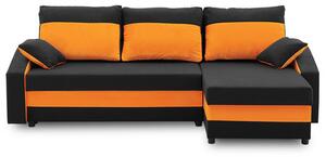 Rohová rozkládací sedací souprava HEWLET PLUS color Černá + oranžová