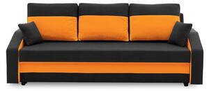 Velká rozkládací pohovka HEWLET PLUS color Černá + oranžová