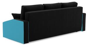 Velká rozkládací pohovka HEWLET PLUS color Černá + světle modrá