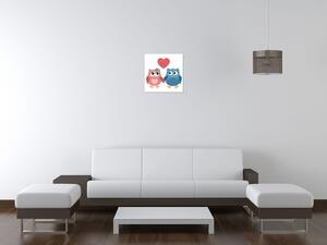 Obraz na plátně Dvě zamilované sovičky Rozměry: 30 x 30 cm