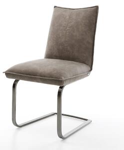 DELIFE Jídelní židle Lelio-Flex mikrovlákno taupe vintage jídelní židle plochý grafit taštičkové pružiny