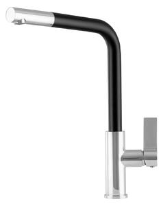 Gamma Side, stojánková dřezová baterie s výsuvnou výlevkou, černá-chrom, GMA-BSE-BK