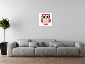Obraz na plátně Červeno-hnědá sovička se srdíčky Rozměry: 30 x 30 cm