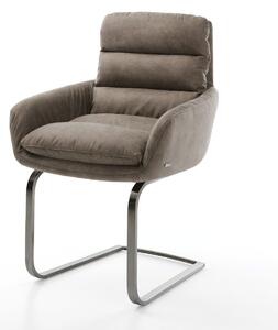 DELIFE Jídelní židle Abelia-Flex s područkami mikrovlákno taupe vintage jídelní židle plochá grafitová