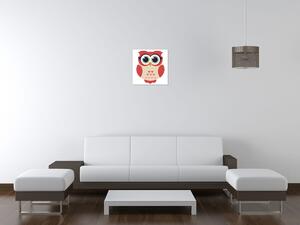 Obraz na plátně Červeno-hnědá sovička se srdíčky Rozměry: 40 x 40 cm