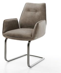 DELIFE Jídelní židle Zoa-Flex mikrovlákno taupe vintage jídelní židle plochá grafit taštičkové pružiny