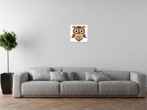 Obraz na plátně Hnědá sovička se zelenýma očima Rozměry: 30 x 30 cm