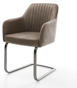 DELIFE Jídelní židle Greg-Flex mikrovlákno taupe vintage jídelní židle plochý grafit taštičkové pružiny