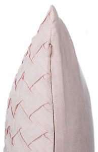 Dekorativní růžový polštář s propletaným vzorem 45 x 45 cm TITHONIA