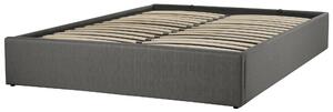 Čalouněná šedá postel s úložným prostorem 160x200 cm DINAN