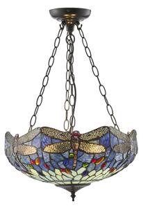 Endon 112250 - Lustr na řetězu Tiffany DRAGONFLY 3xE27/60W/230V pr. 50 cm