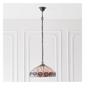 Endon 64176 - Lustr na řetězu Tiffany HUTCHINSON 1xE27/60W/230V pr. 40 cm