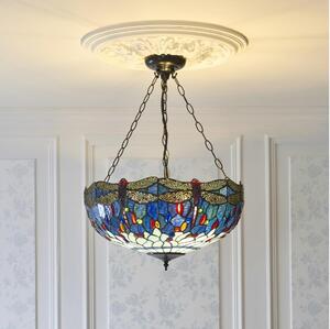 Endon 112250 - Lustr na řetězu Tiffany DRAGONFLY 3xE27/60W/230V pr. 50 cm