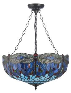Endon 112250 - Lustr na řetězu Tiffany DRAGONFLY 3xE27/60W/230V pr. 50 cm