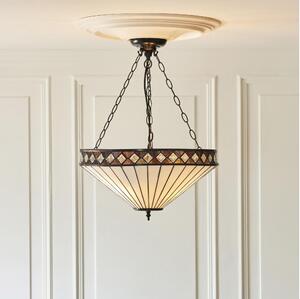 Endon 111871 - Lustr na řetězu Tiffany FARGO 3xE27/10W/230V pr. 50 cm