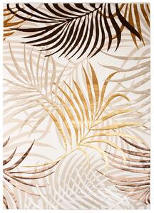 Makro Abra Kusový koberec GOLDEN NA44D Listí Moderní krémový hnědý Rozměr: 140x200 cm