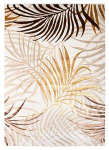 Makro Abra Kusový koberec GOLDEN NA44D Listí Moderní krémový hnědý Rozměr: 140x200 cm