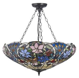 Endon 111887 - Lustr na řetězu Tiffany SULLIVAN 3xE27/10W/230V pr. 57 cm