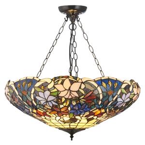 Endon 111887 - Lustr na řetězu Tiffany SULLIVAN 3xE27/10W/230V pr. 57 cm