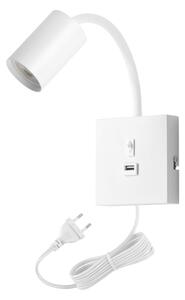 Immax NEO 08296L - Nástěnná lampa s USB PUNTO 1xGU10/9W/230V bílá