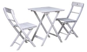 Set z masivu šedý vintage povrch 2 židle 1 stůl 58x58