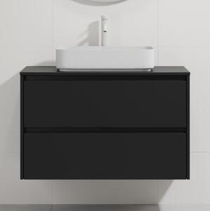 Koupelnová skříňka s umyvadlem TRONDHEIM/LJORDAL 90x57x46 cm černá/bílá