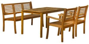 Set z masivu na zahradu stůl + 2 židle a lavice Akácie